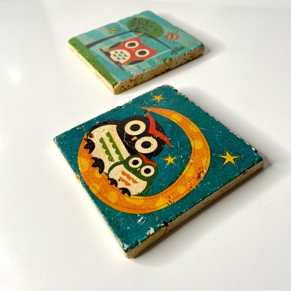 Set of Owl Hand Painted Tiles - Picture 5 of 6